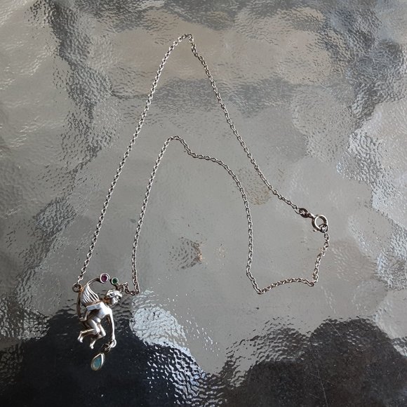 Vintage Art Nouveau Angel 925 necklace - Picture 3 of 5